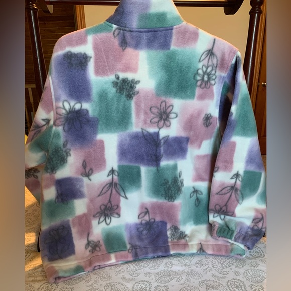 Alfred Dunner Petite Fleece Flower Jacket.  Size PM - Picture 2 of 5